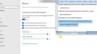 How to control mouse with keyboard in windows 10? | Knowing Knowledge