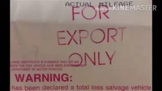 FOR EXPORT ONLY TITLE  !!!  DMV Registration stamp explained!!!