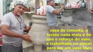 porque eu uso tecido nos meus vasos de cimento