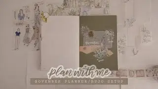 358 PLAN WITH ME; November title page on my Meow illustration bullet journal/planner
