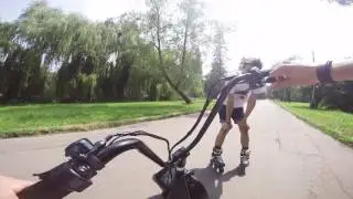 Минибайк против роликов SEEV vs SKATES Битва Колес