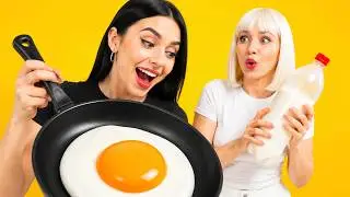 BLACK VS WHITE COLOR CHALLENGE! || Eating Only One Color Of Food by 123 Go! GENIUS