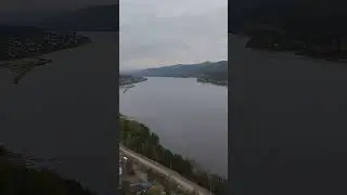 Панорама со смотровой площадки "Царь-рыба, на Енисей, предгорье Восточных Саян. #красноярск #саяны