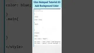 Html in Notepad Part 3 | Add Backgroun-color | #htmlcss #shorts