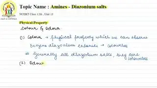33 | DIAZONIUM SALTS COLOUR AND ODOUR