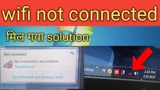 Windows 7 wifi problem| wifi not connected windows 7 10| laptop wifi not showing