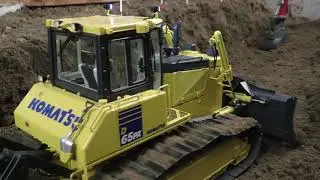 Komatsu D65PX works at the construction road