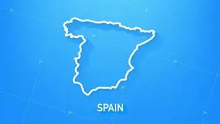 Spain map icon isolated on background. 4K Video motion graphic animation.