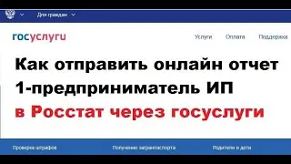 Как ИП подать отчет в Росстат 2021 через ГосУслуги (1-предприниматель)