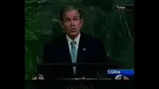NWO Bush Addresses the U N    tells the world no 911 discussions