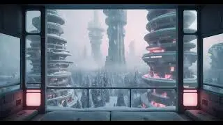 Futuristic Winter Ambience | Cozy Apartment [4K]
