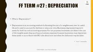 What is Depreciation ?