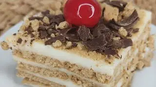 Tarta de galletas SÓLO 10 MINUTOS | ¡Económica, fácil y deliciosa! 😋