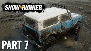 SnowRunner | Walkthrough Gameplay | Part 7 | Road Block & Drowned Scout Truck | Xbox One