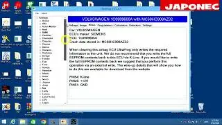 UltraProg V17.3 airbag crash data reset