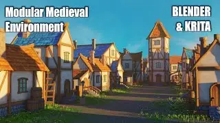 Lowpoly Modular Medieval Environment - Blender & KRITA