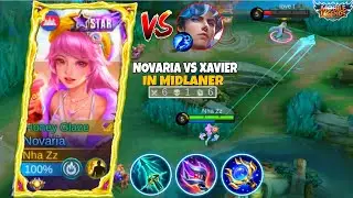 NOVARIA PERFECT COUNTER XAVIER IN MIDLAND SOLO RANKED!! NOVARIA BEST BUILD | MOBILE LEGENDS