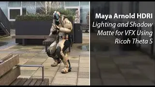Maya Arnold HDRI Lighting and Shadow Matte for VFX using the Ricoh Theta S