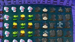 Plants vs Zombies Hack - Repeater Hypno  vs Conehead Zombies Survival Night Hard
