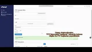 cPanel FTP Hesabı Oluşturma -GÜNCEL