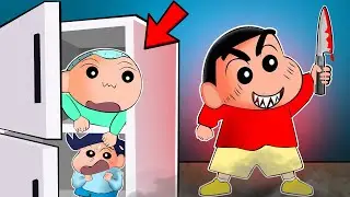 Shinchan Trying To Kill His Friends In Hide & Seek 😱 | Roblox Scary Hide And Seek | Funny Game 😂