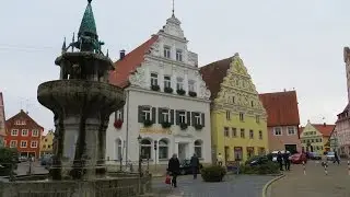Nordlingen, Germany - Old town area (medieval) with intact wall still standing
