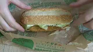 Burger King - PLANT BASED Long Chicken Sandwich MUKBANG