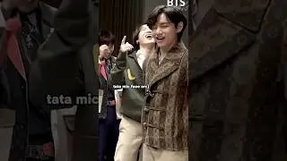 member reaction to tae's tata mic face...👀☺️#tae #bts#ytshorts