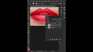 How to create realistic lipstick in Adobe Photoshop - Adobe Photoshop Tutorial - Short