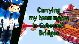 Carrying my teammates in Cubecraft Bridges (Minecraft Bedrock Cubecraft)