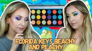 NOMAD COSMETICS FLORIDA KEYS BEACHY & PEACHY PALETTE | 2 Looks & Swatches