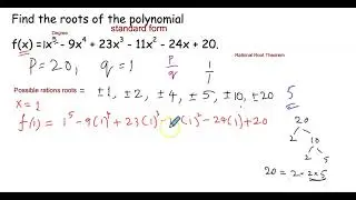 Roots of a Higher order Polynomial