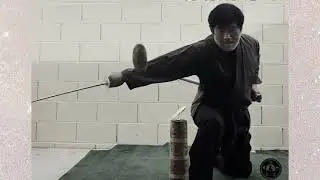 Basic kneeling draw cut with a Ninjato. Slicing the potato as low as I can. #shorts #sword #shinobi
