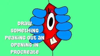 Draw a creature, monster, person etc peaking out an opening in #Procreate #Tutorial #howtodraw