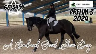 HORSE SHOW - DRESSAGE VLOG- | PRELIM 3| YOUNG HORSE DOES DRESSAGE #dressage #horse