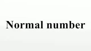 Normal number