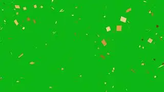 Golden Confetti Blast on Green Screen 4K