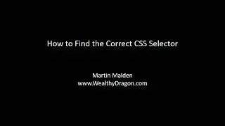 Find the Correct CSS Selector to Edit