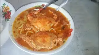 Mukbang kare kepiting pedas + mie