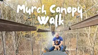 My little brother learns how to spit at Murch Canopy Walk in The Holden Arboretum