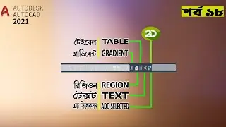 AutoCAD 2021 | Gradient | Boundary | Region | Table | Text | Add Selected | Bangla Tutorial | Free |