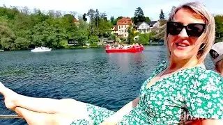 Польскій відпочинок.Катамараном по озері.Багато німців тут.