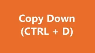 Excel Shortcuts - Copy Down