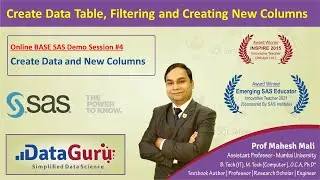 Create New Table & New Column | Lecture  #4 | Writing DATA STEP & Column in SAS | BASE SAS TRAINING