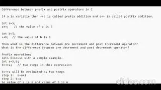 Difference between prefix and postfix operators in c #prefix versus #postfix operators in C