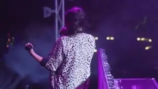 Rhiannon Roze rapping one of her songs live at Clustxr Fest (closing set)