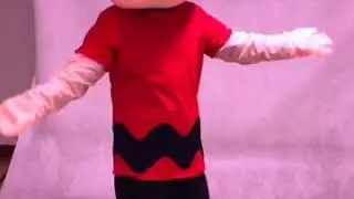 Red T-Shirt Boy With Red Hat Charlie Brown From Snoopy Dog Mascot Costumes