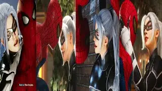 Spiderman Loves Black cat. Spiderman and Black Cat all Romantic scene.