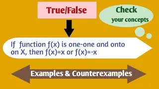Counterexamples and Examples| True/False in Calculus|Definition of function|vid-3