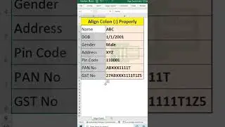 Excel to set colon : in cell